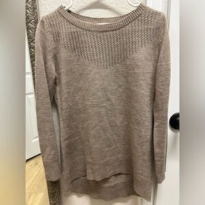New York & Company Taupe Crew Neck Sweater